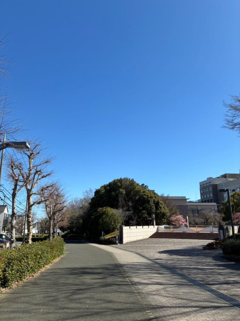 横浜市都筑区の中川駅から横浜整体ととのうへ向かう途中、右手に見える東京都市大学横浜キャンパスの風景